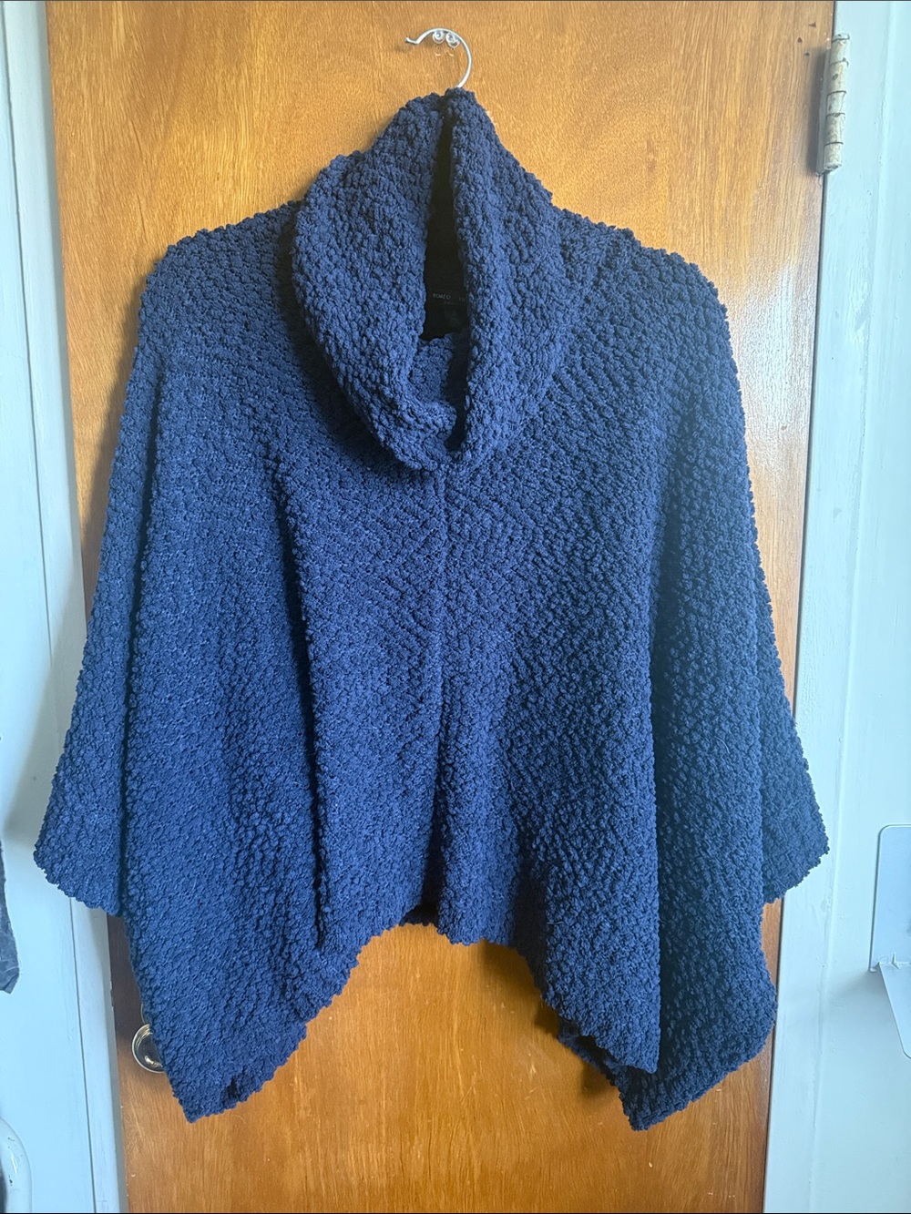 Romeo & Juliet Couture Navy Blue Cowl Neck Sweater Poncho